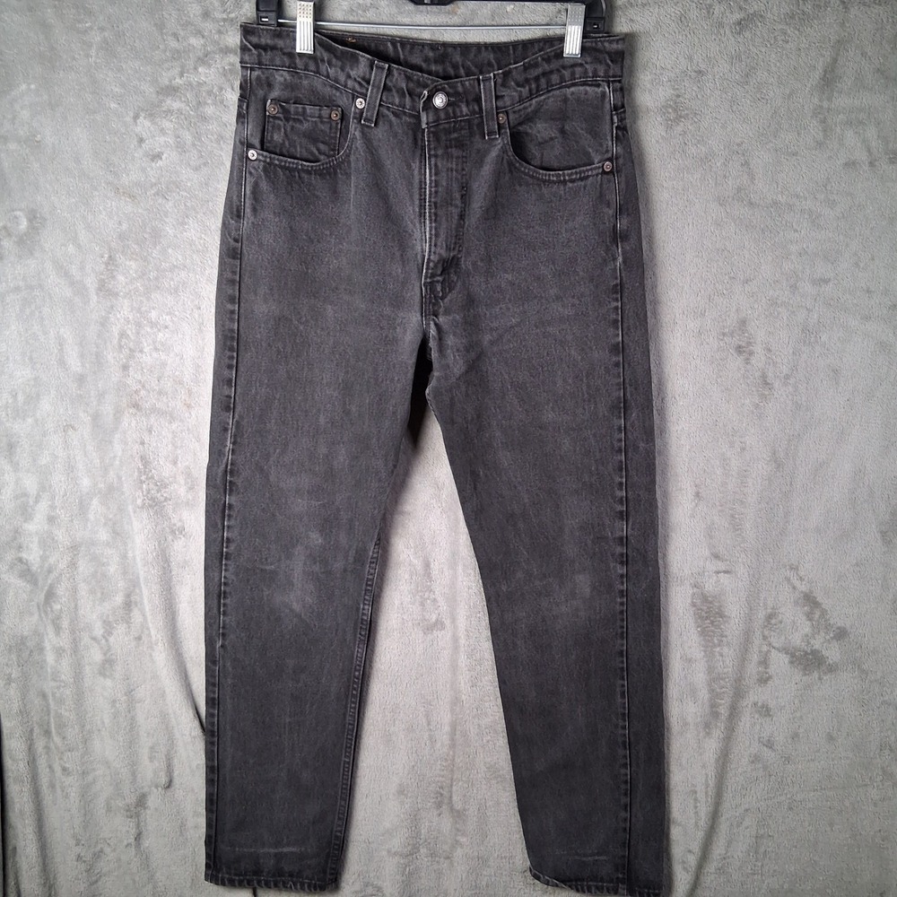 Vintage Levis 505 Men's 33x30 Faded Black Regular Fit Straight Leg Denim Jeans